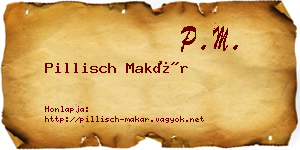 Pillisch Makár névjegykártya